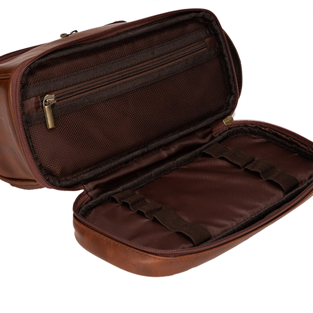 PU Leather Travel Makeup Bag Hanging Toiletry Bag Cosmetic Storage Organizer