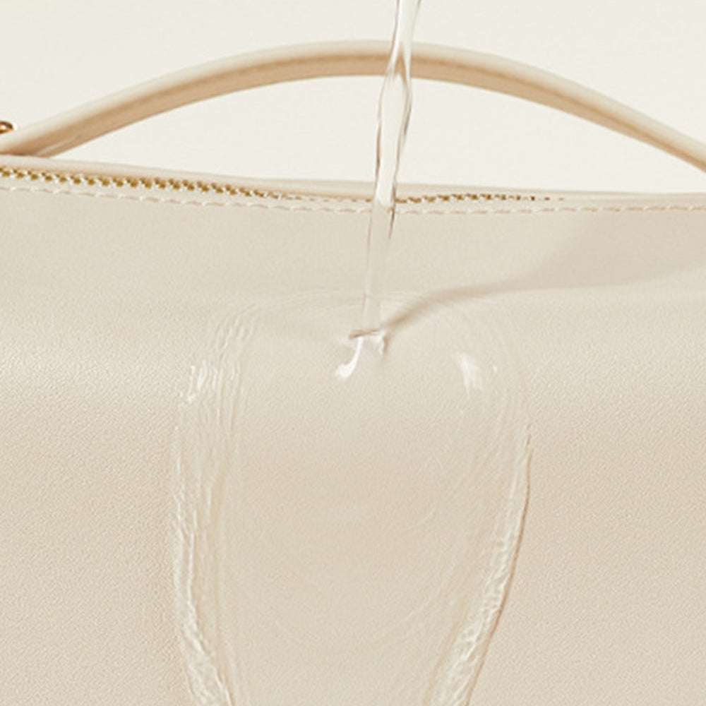 Double Zipper Travel Makeup Bag Cosmetic Bag Makeup Brushes Organizer White