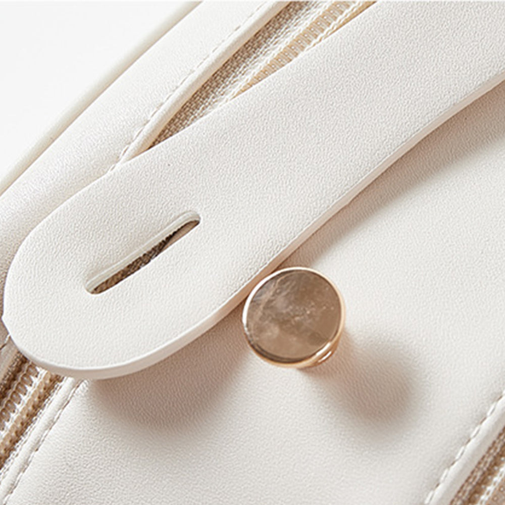 Double Zipper Travel Makeup Bag Cosmetic Bag Makeup Brushes Organizer White