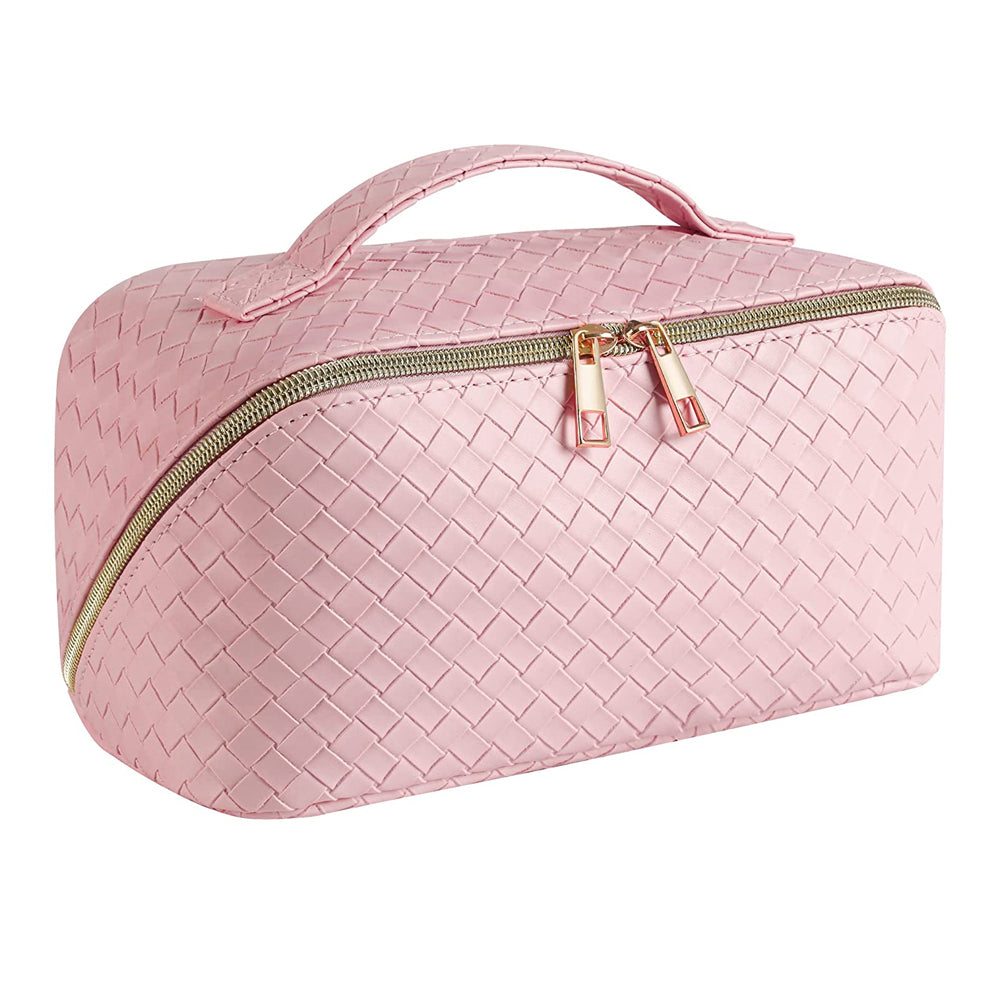 Large Capacity Travel Makeup Bag Cosmetic Organizer Makeup Brushes Bag Pink