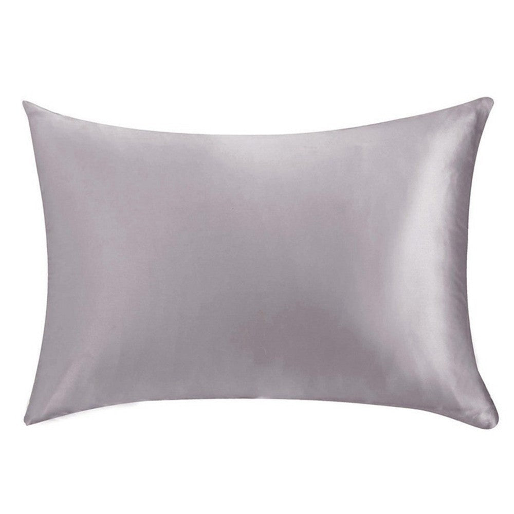 1Pc 48x74cm Both Sides 100% Mulberry Silk Pillowcase with Hidden Zipper Grey