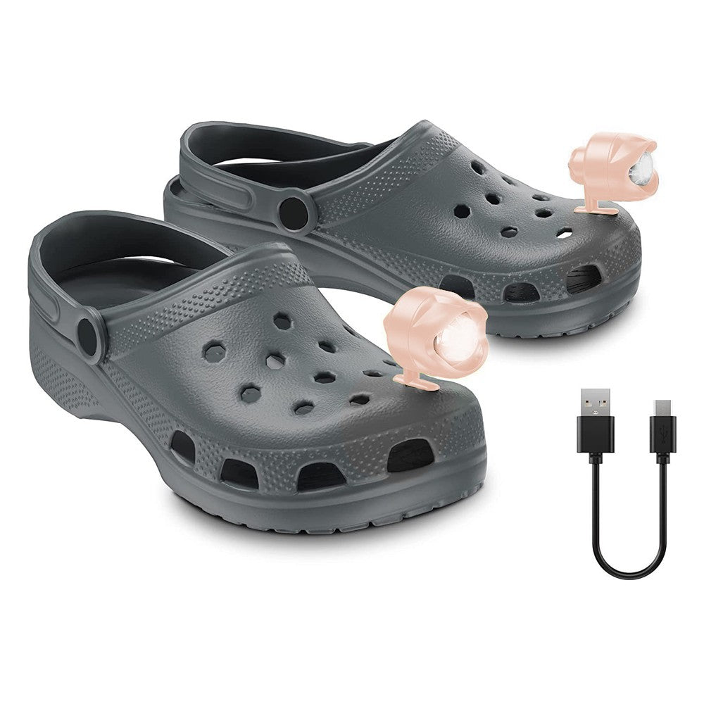 2Pcs Croc Headlights Clogs Light Charms 3 Lighting Modes Shoes Lights - Pink