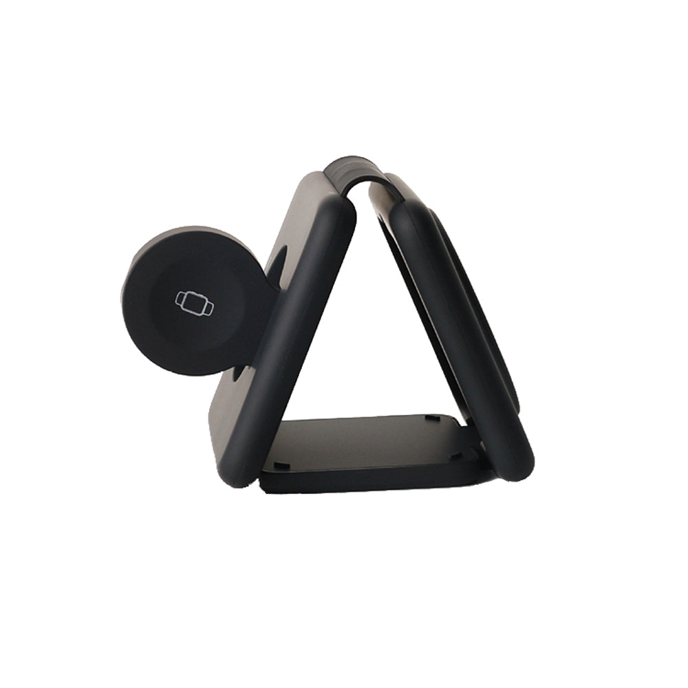3 in 1 Foldable Wireless Charger Folding Travel Wireless Charging Station Black