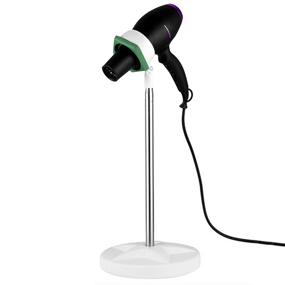2 In 1 Adjustable Hair Dryer Stand Phone Holder Hands Free Blow Dryer Holder Green
