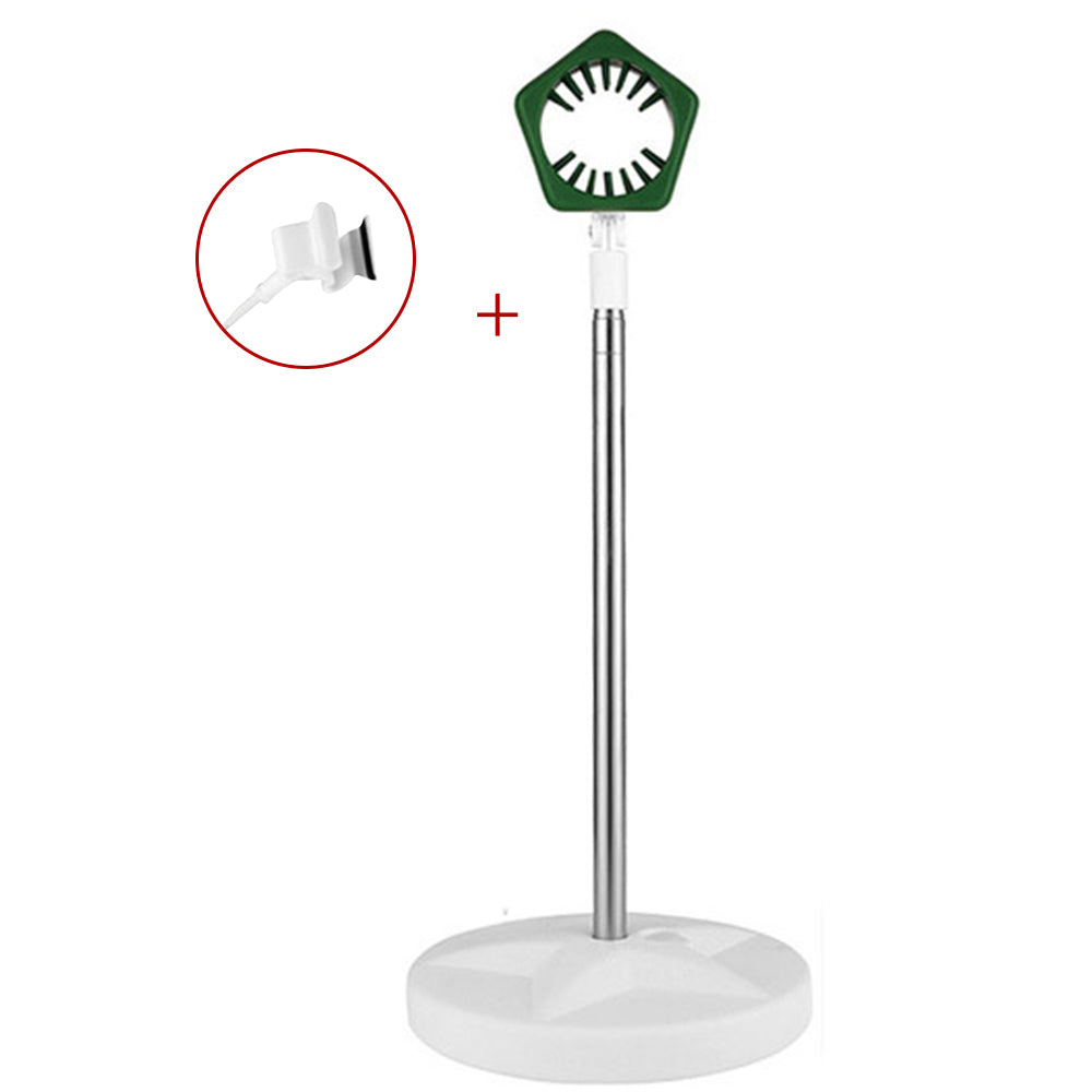 2 In 1 Adjustable Hair Dryer Stand Phone Holder Hands Free Blow Dryer Holder Green