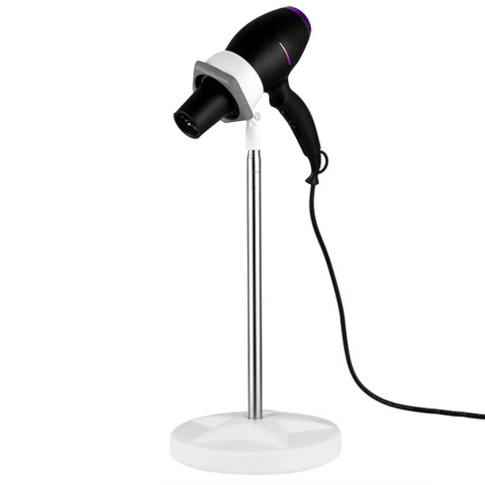 2 In 1 Adjustable Hair Dryer Stand Phone Holder Hands Free Blow Dryer Holder Grey