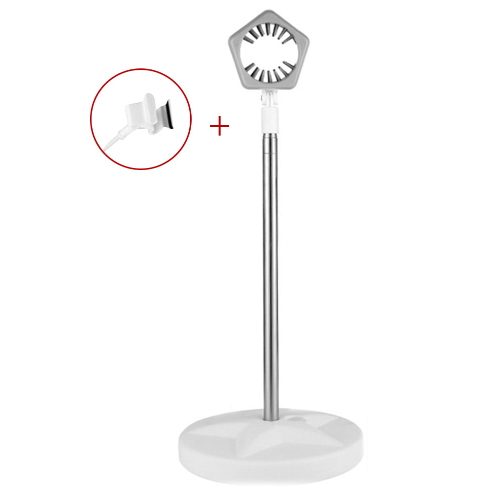 2 In 1 Adjustable Hair Dryer Stand Phone Holder Hands Free Blow Dryer Holder Grey