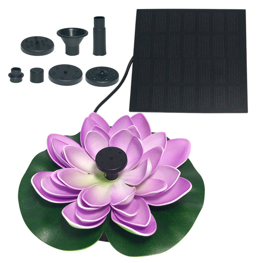 Floating Solar Fountain Pump Lotus Leaf Water Pump Purple