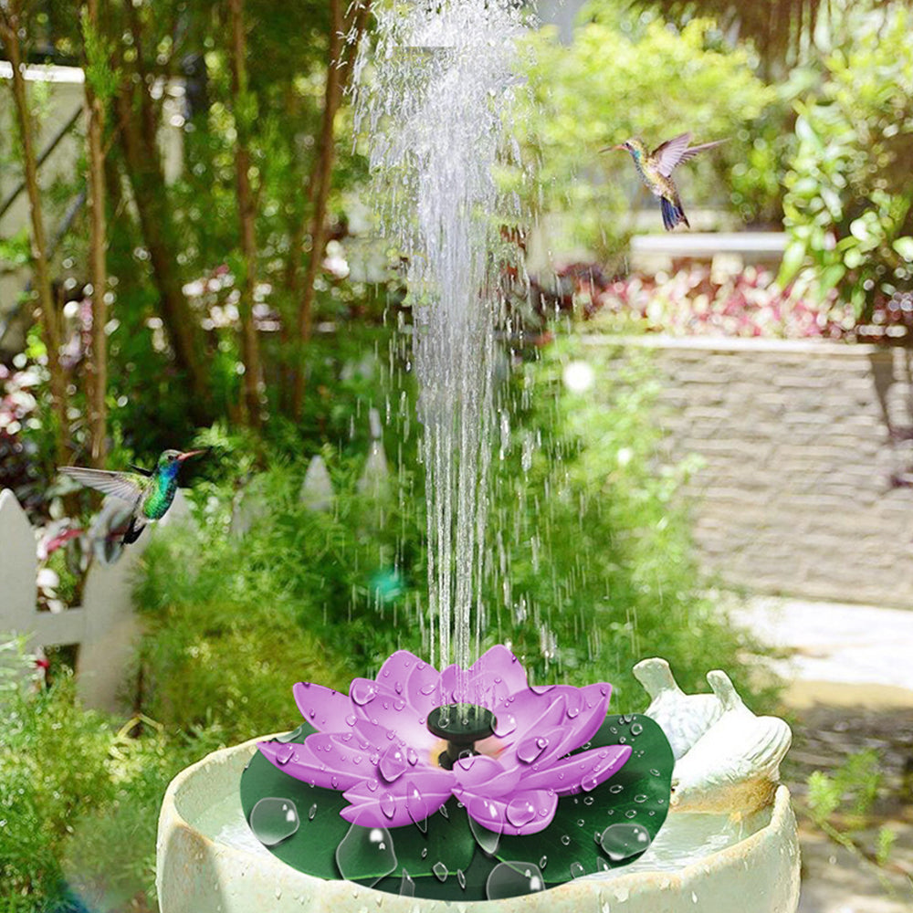 Floating Solar Fountain Pump Lotus Leaf Water Pump Purple