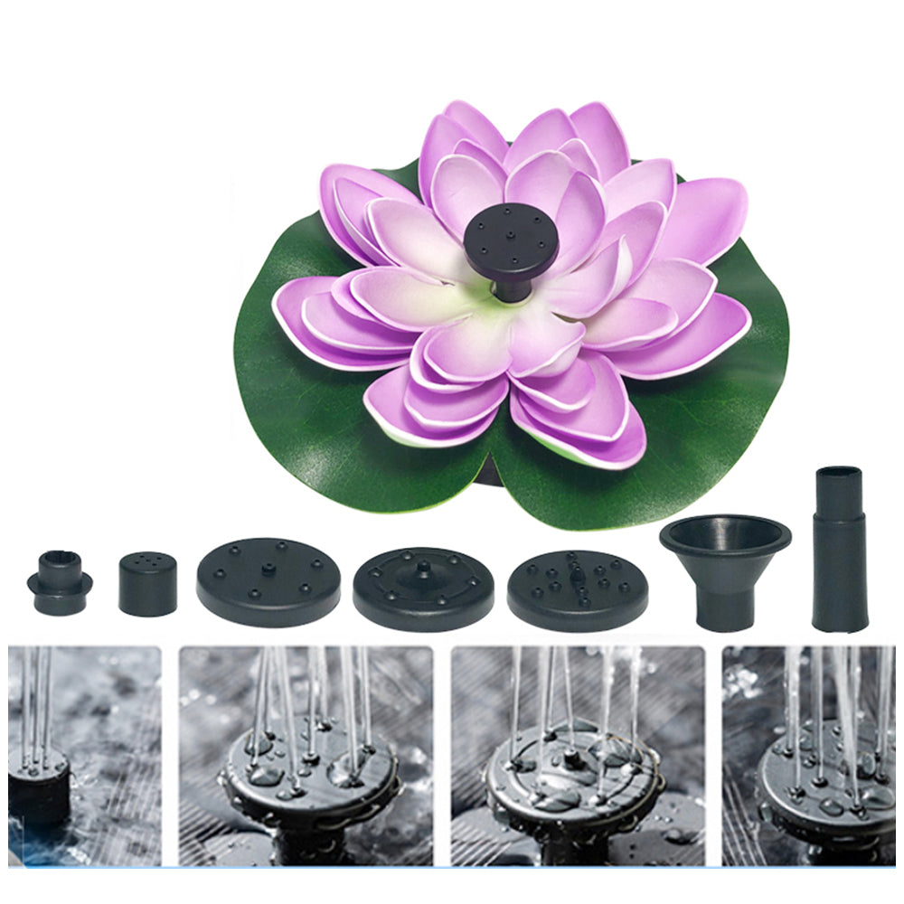 Floating Solar Fountain Pump Lotus Leaf Water Pump Purple