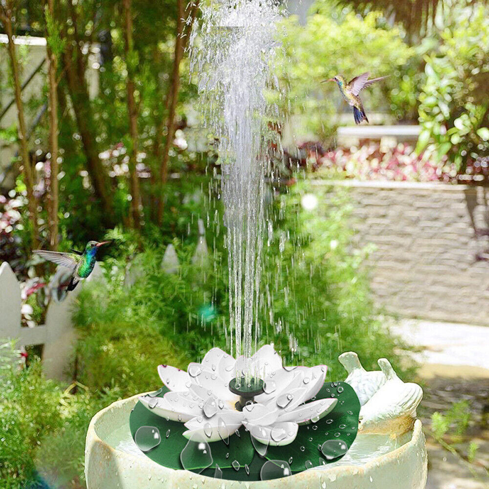 Floating Solar Fountain Pump Lotus Leaf Water Pump White