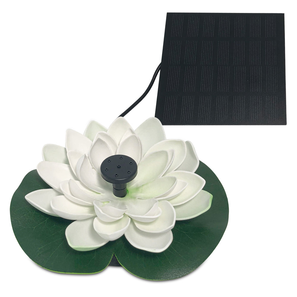 Floating Solar Fountain Pump Lotus Leaf Water Pump White
