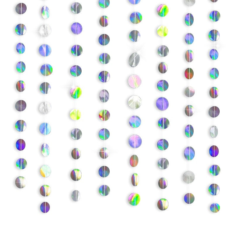 4 Meters Round Star Sequin Hanging Streamer Banner Garland Decor Party Supplies