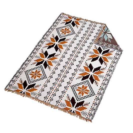 130x180cm Boho Camping Throw Blanket Beach Picnic Mat Sofa Towel Cover Beige