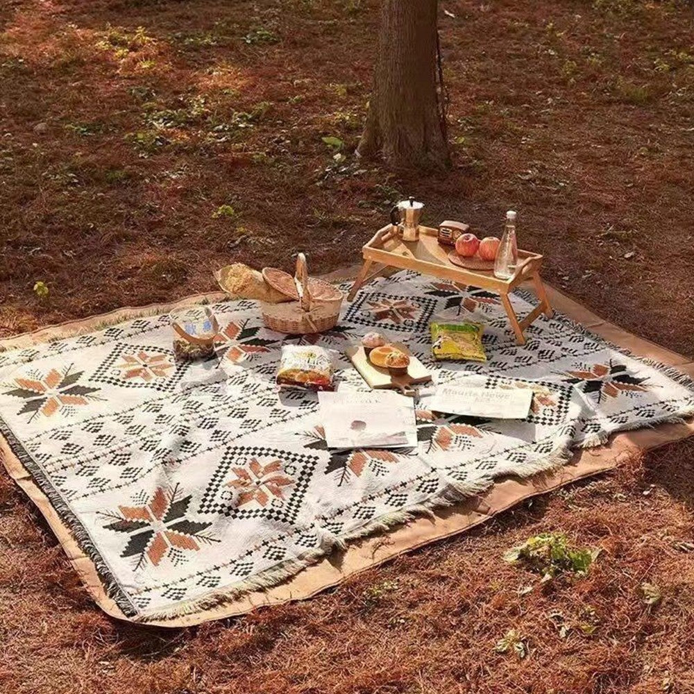 90x180cm Boho Camping Throw Blanket Beach Picnic Mat Sofa Towel Cover Beige