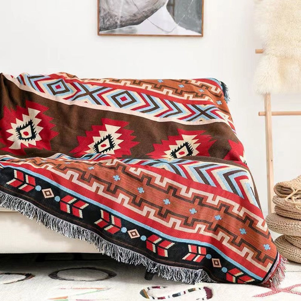 90x180cm Boho Camping Throw Blanket Beach Picnic Mat Sofa Towel Cover Brown