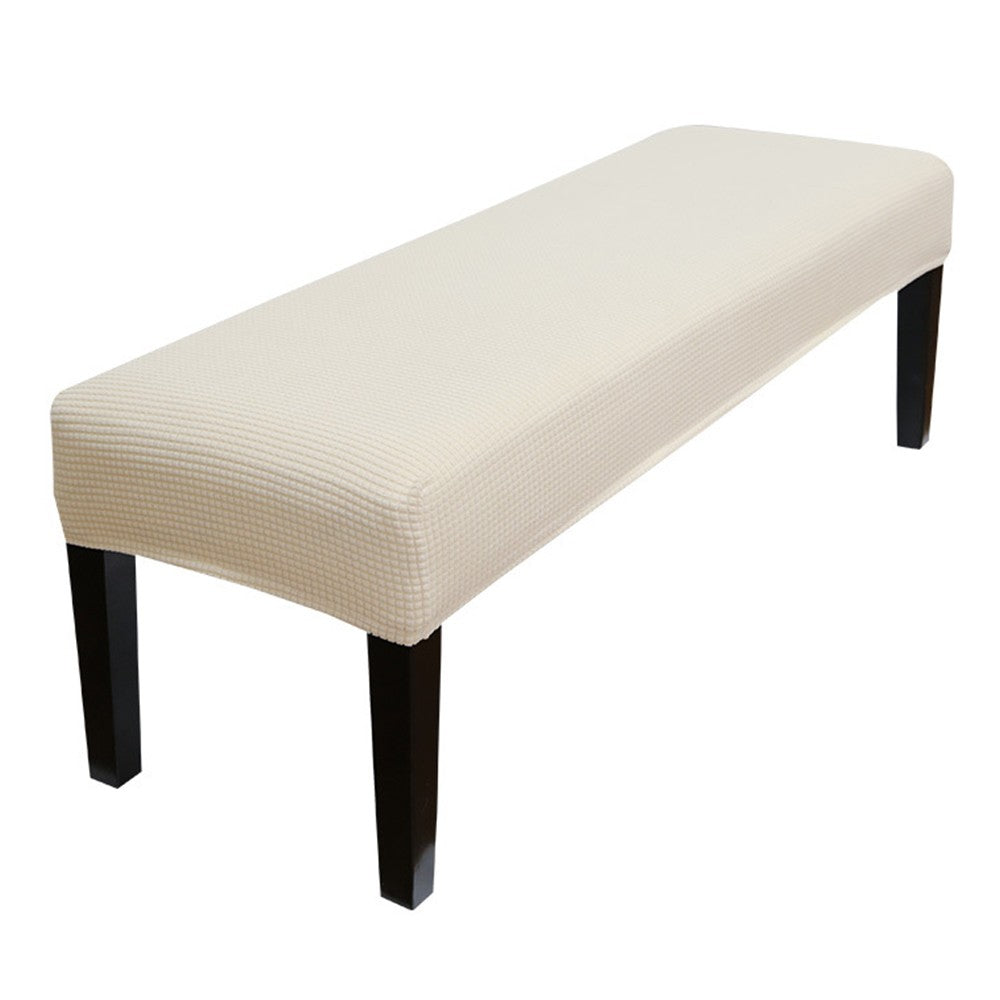 Stretch Bench Cover Bench Seat Protector Cover for Living Room Bedroom Beige