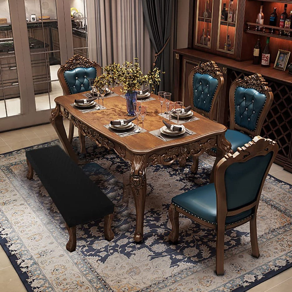 Stretch Bench Cover Bench Seat Protector Cover for Living Room Bedroom Black