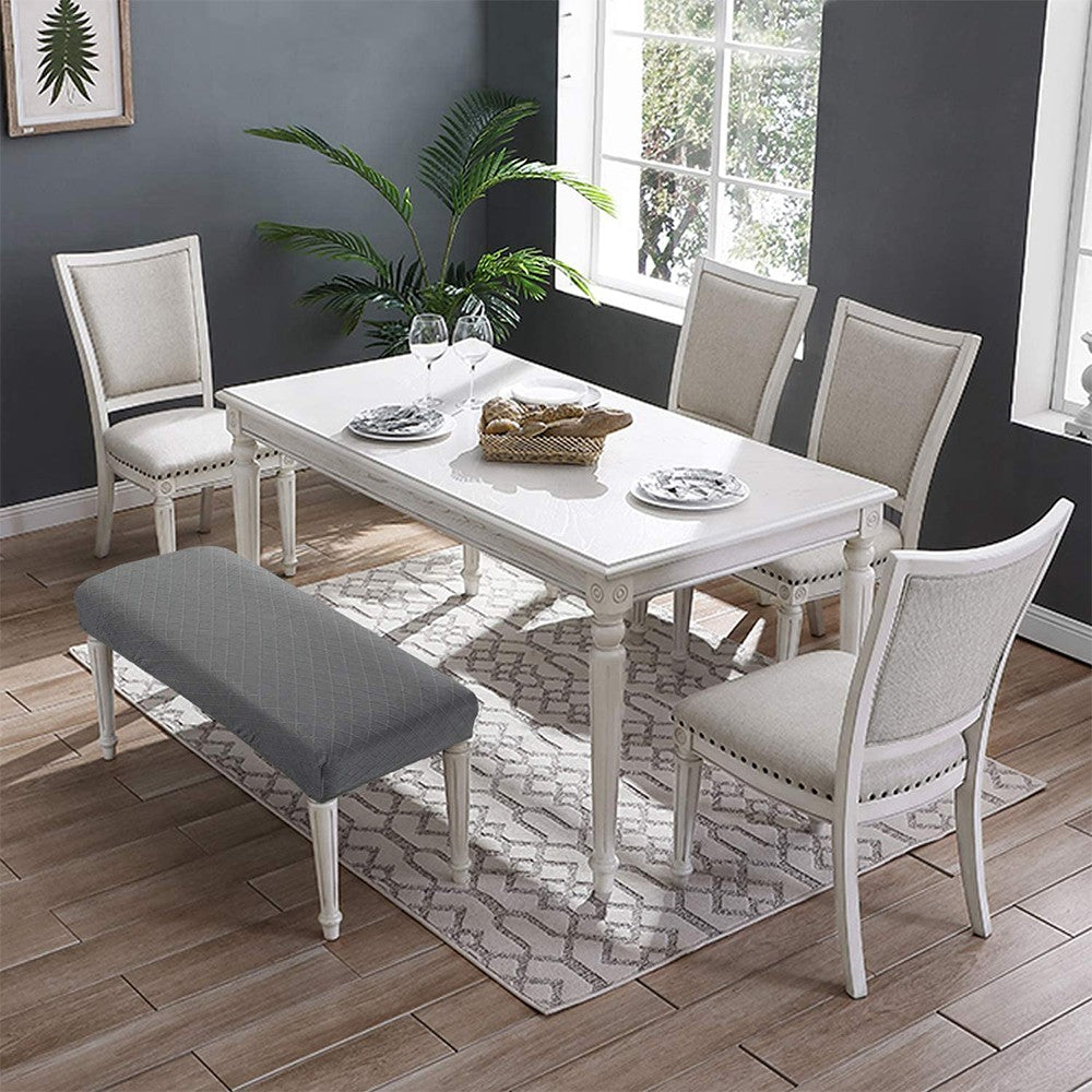 Stretch Bench Cover Bench Seat Protector Cover for Living Room Bedroom Grey