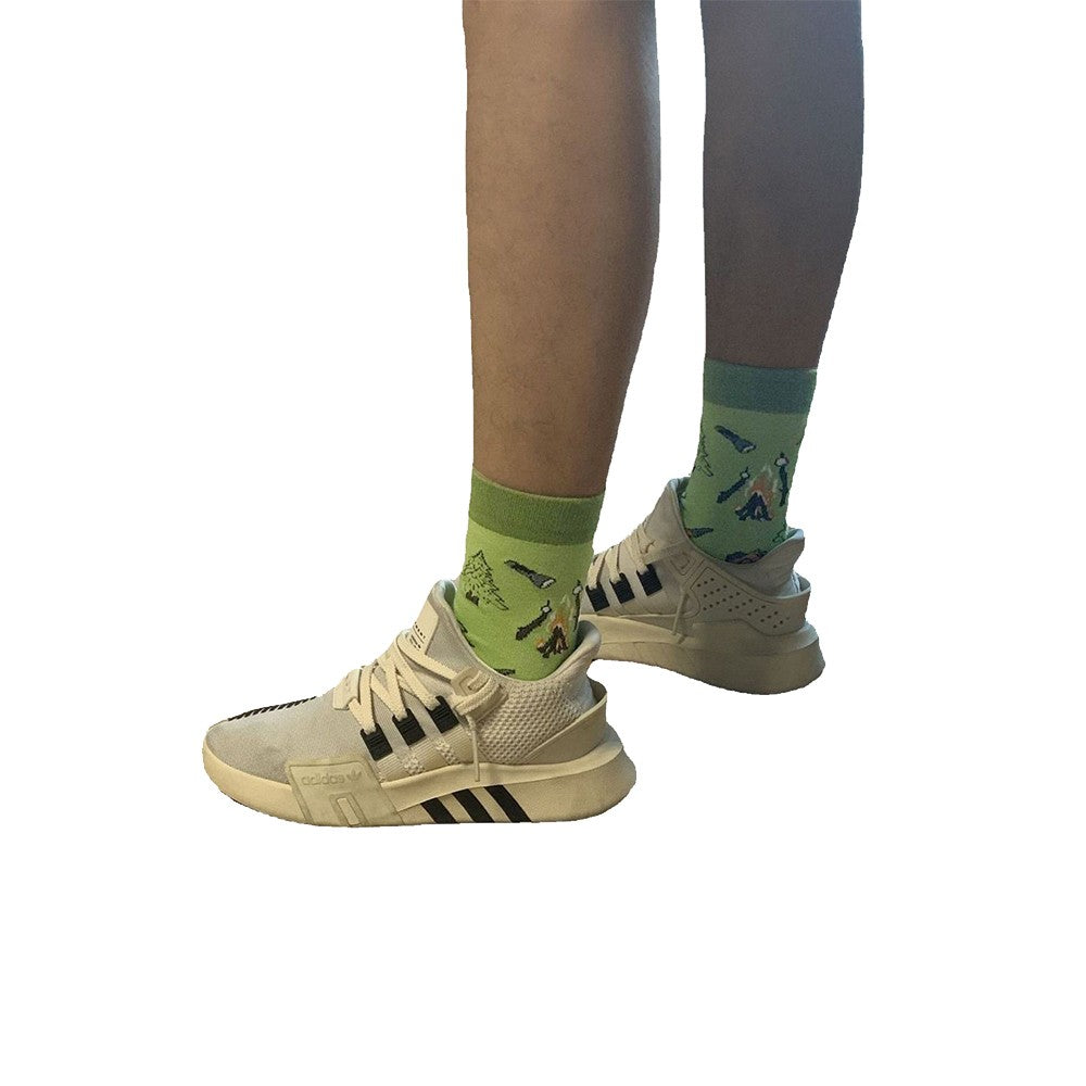 Pair of Unisex Funny Sport Socks I Would Rather Be Camping