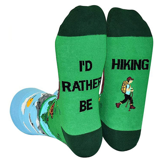 Pair of Unisex Funny Sport Socks I Would Rather Be Hiking