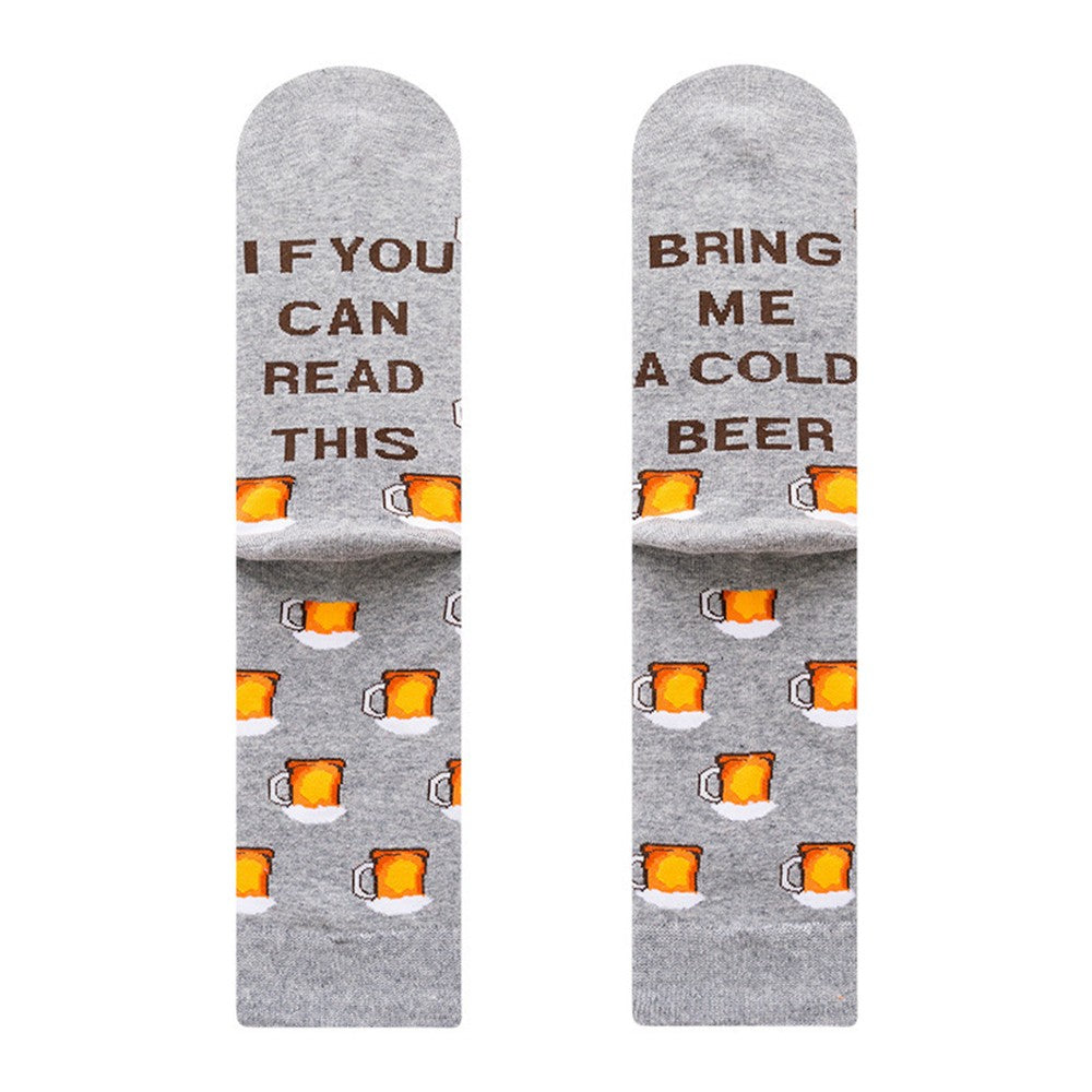 Pair of Unisex Funny Socks If You Can Read This Bring Me Cold Beer