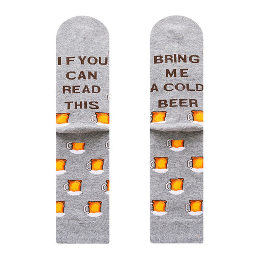 Pair of Unisex Funny Socks If You Can Read This Bring Me Cold Beer