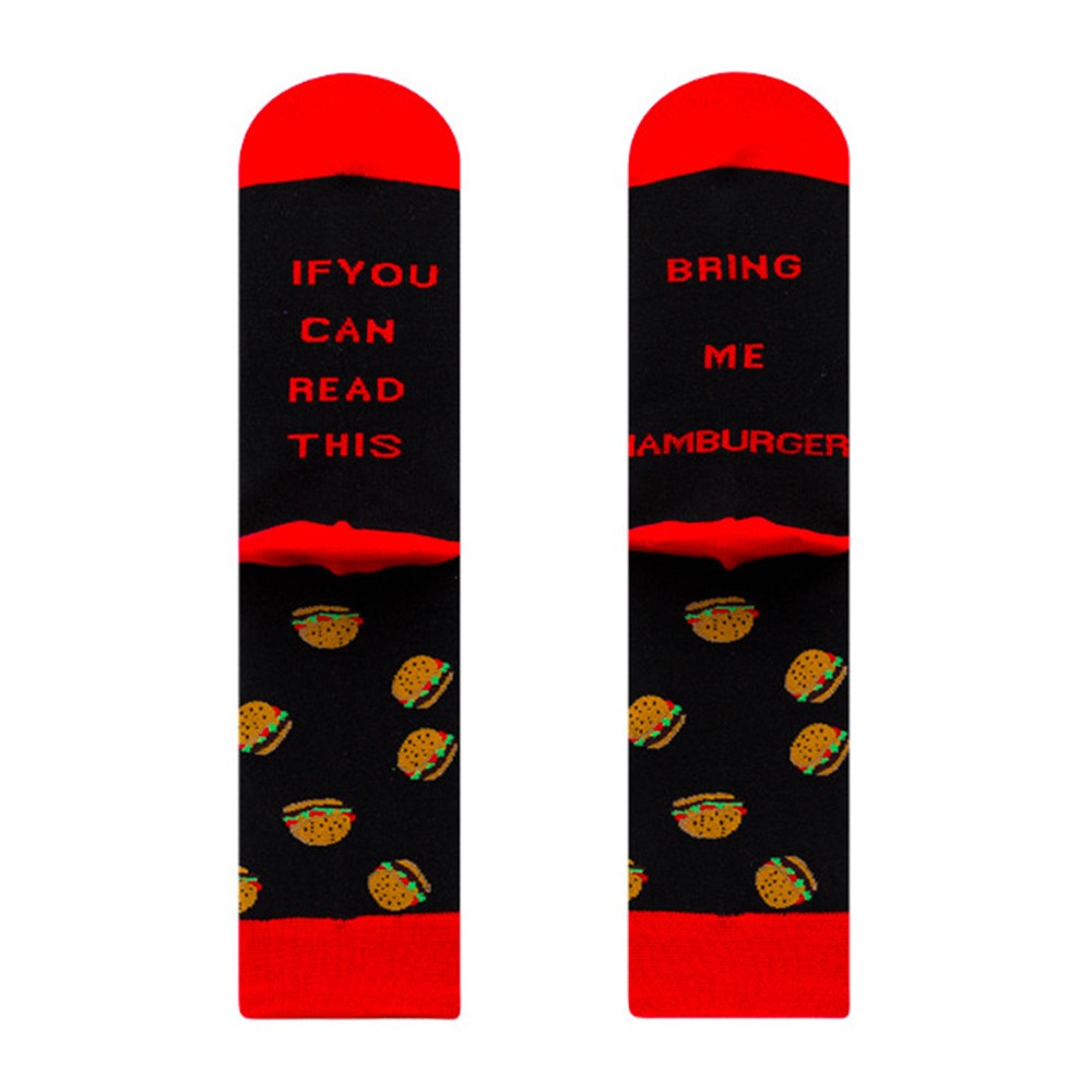 Pair of Unisex Funny Socks If You Can Read This Bring Me Hamburger