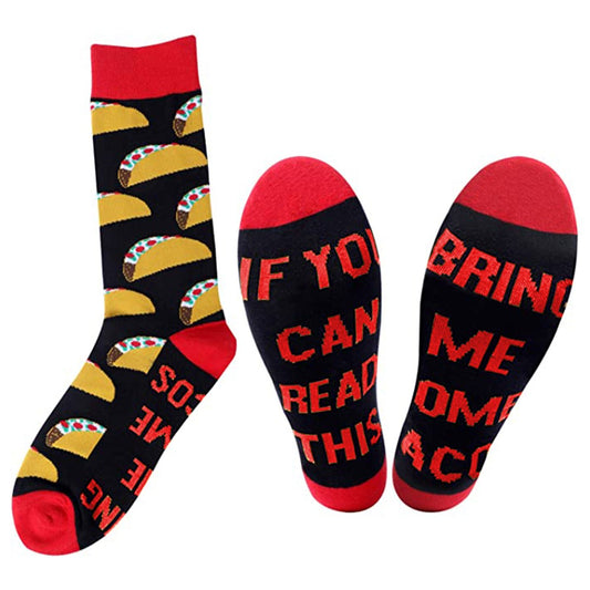Pair of Unisex Funny Socks If You Can Read This Bring Me Some Tacos