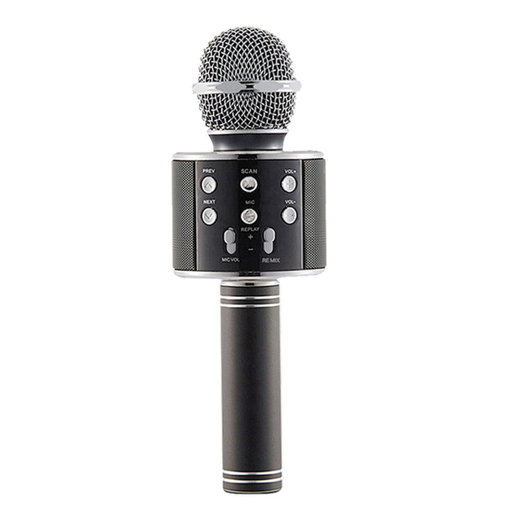 Bluetooth Wireless Karaoke Microphone with LED Lights Portable Handheld Mic Speaker Black