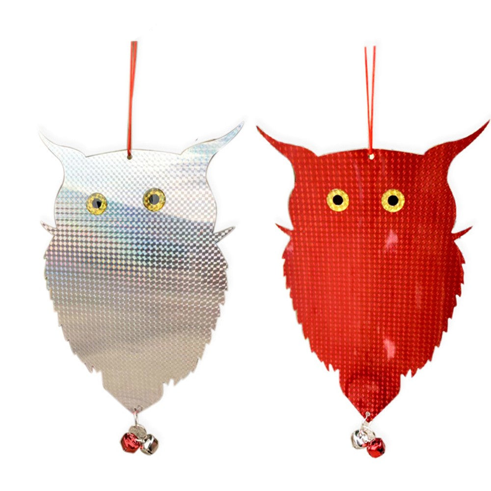 2 X Owl Shape Double Sided Reflective Bird Repellent Bird Scare Garden Accessory