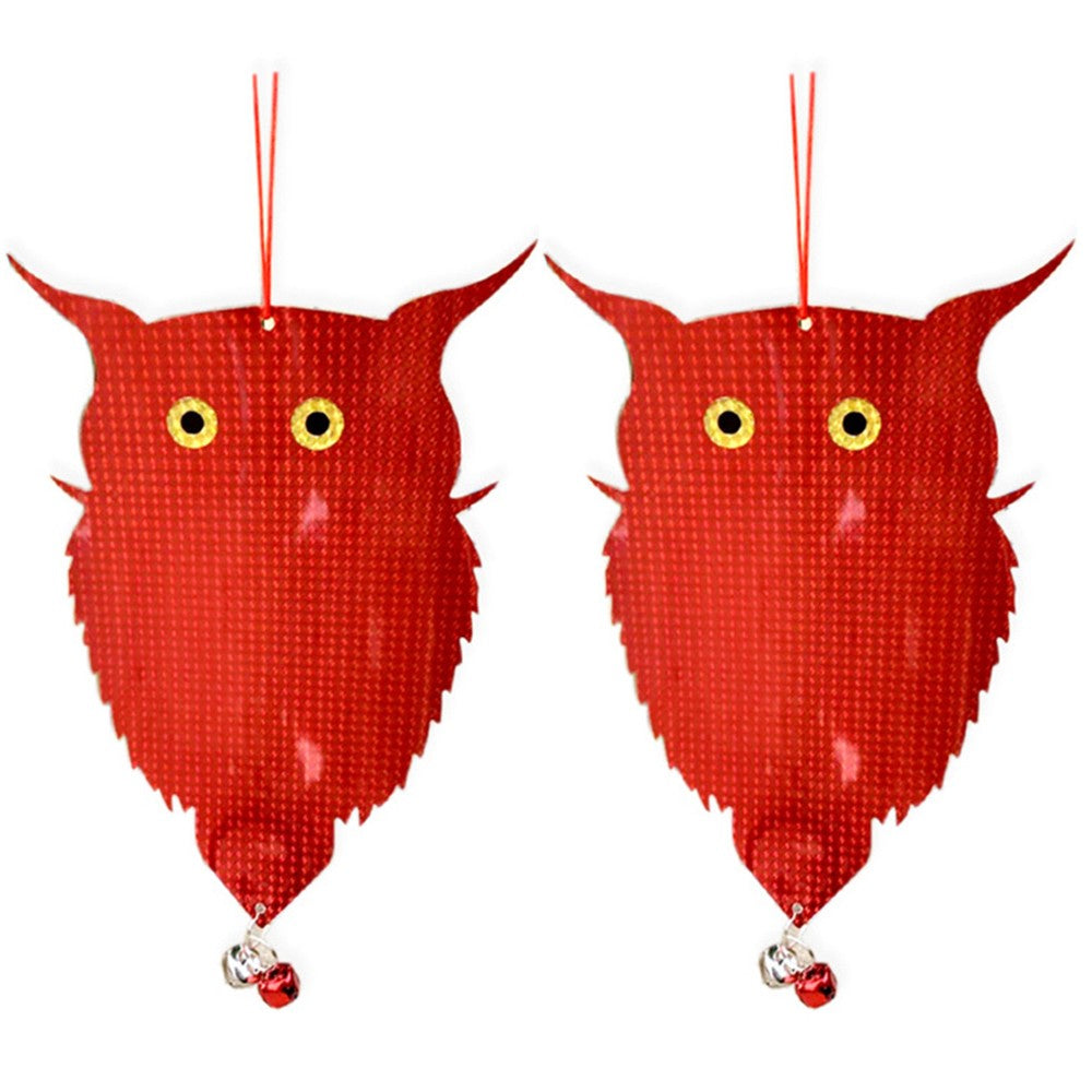 2 X Owl Shape Double Sided Reflective Bird Repellent Bird Scare Garden Accessory