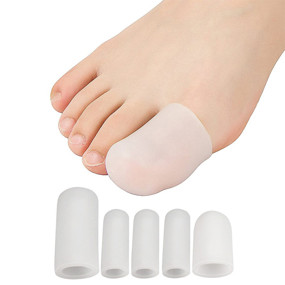 2 X Set of 10Pcs Toe Sleeve Toe Cap Cover Protector Toe Tube Corn Pain Relief