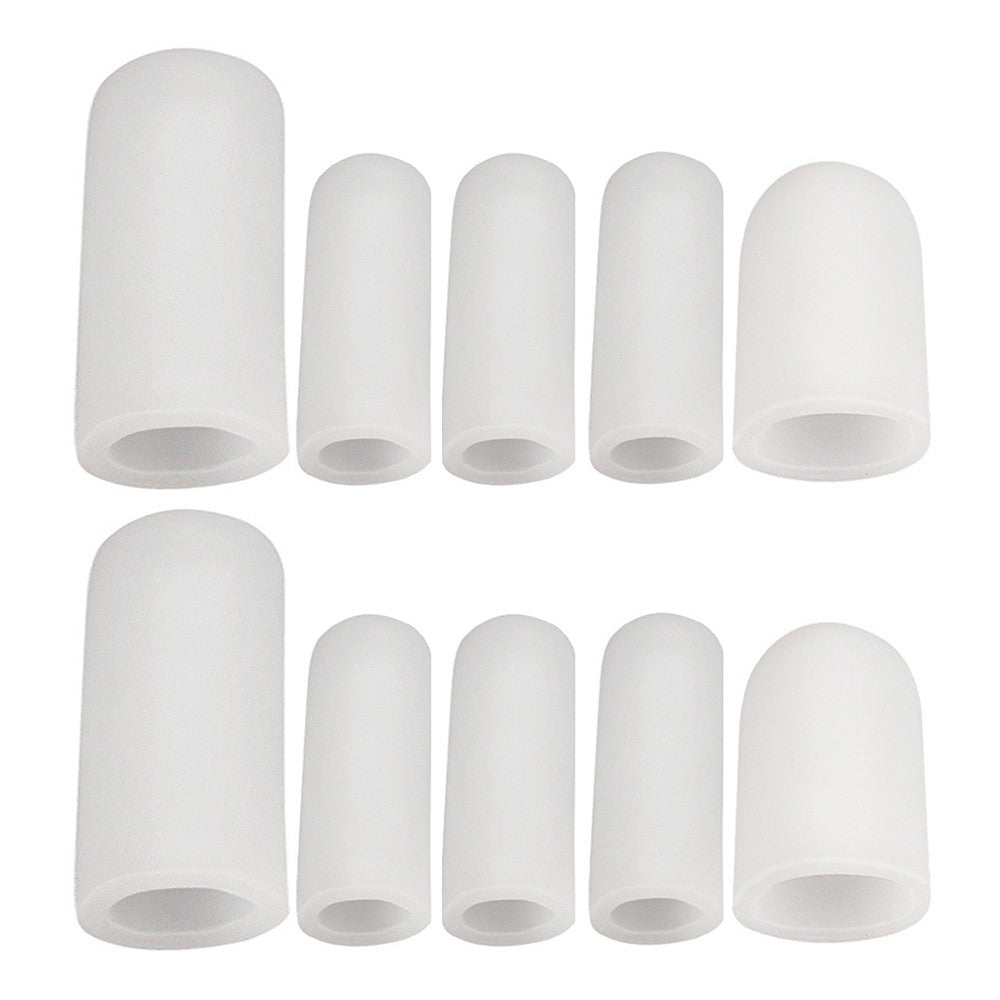 2 X Set of 10Pcs Toe Sleeve Toe Cap Cover Protector Toe Tube Corn Pain Relief