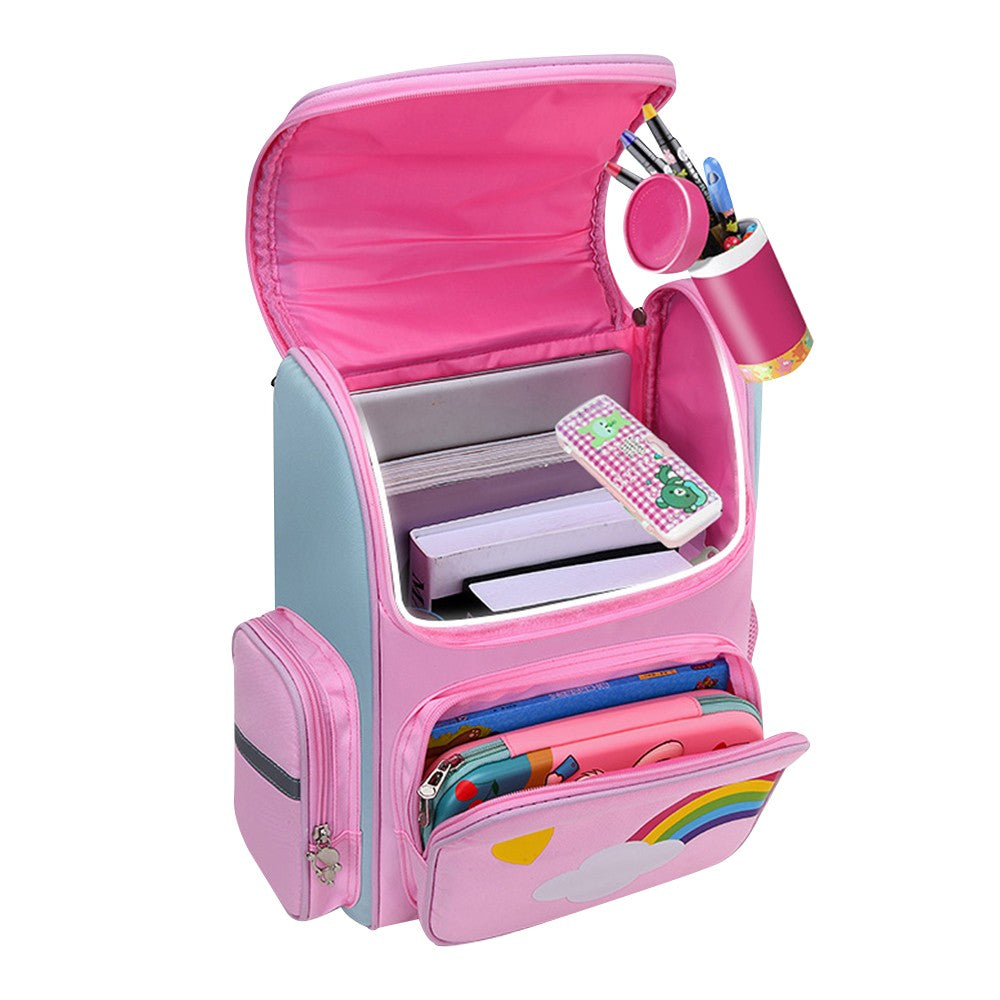 Kids Unicorn Backpack Double Shoulder Bag Travel School Bags Rucksack Pink S