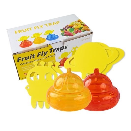 1 X Set of 2Pcs Non Toxic Fruit Fly Trap with Sticker