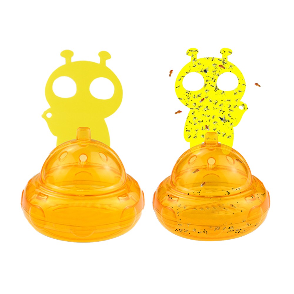 2 X Set of 2Pcs Non Toxic Fruit Fly Trap with Sticker