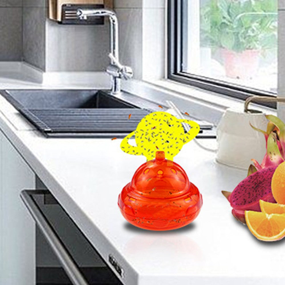 1 X Set of 2Pcs Non Toxic Fruit Fly Trap with Sticker