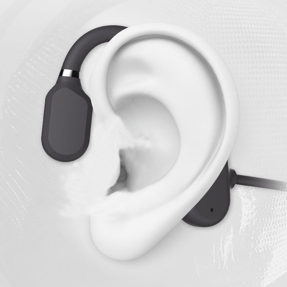 Wireless Bluetooth Bone Conduction Headphones Sports Ear Hook Earphones Black