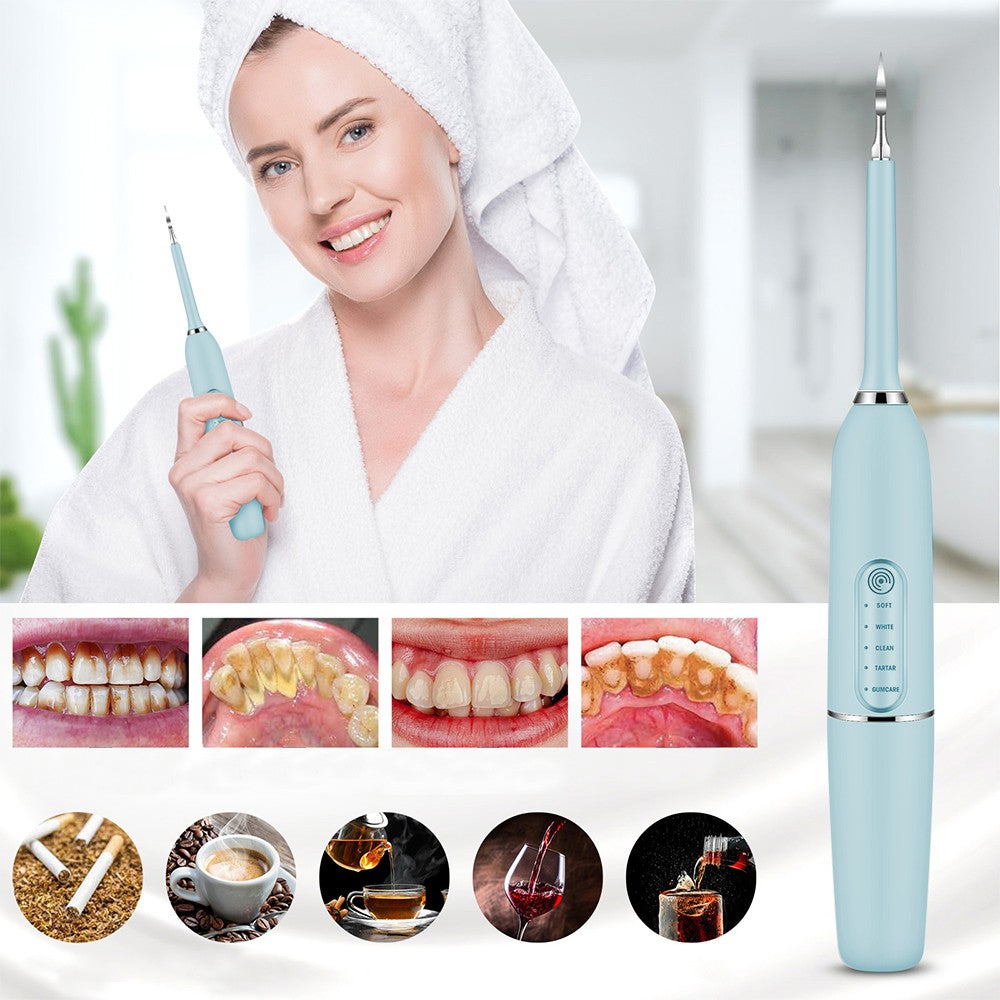 Electric Toothbrushes Oral Brush Head Tooth Stains Cleaner Calculus Remover Blue