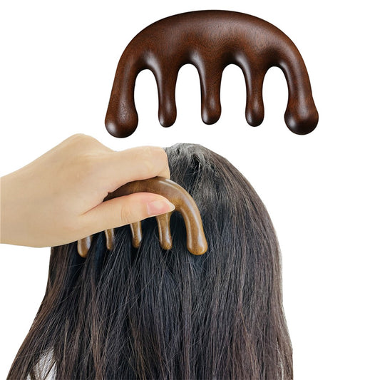 Natural Sandalwood Comb Wide Teeth Comb Hair Comb Scalp Meridians Massage Comb