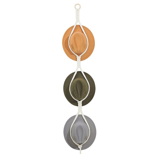 Three Loop Style Boho Hat Display Rack Caps Holder Hat Storage Hanging Rope