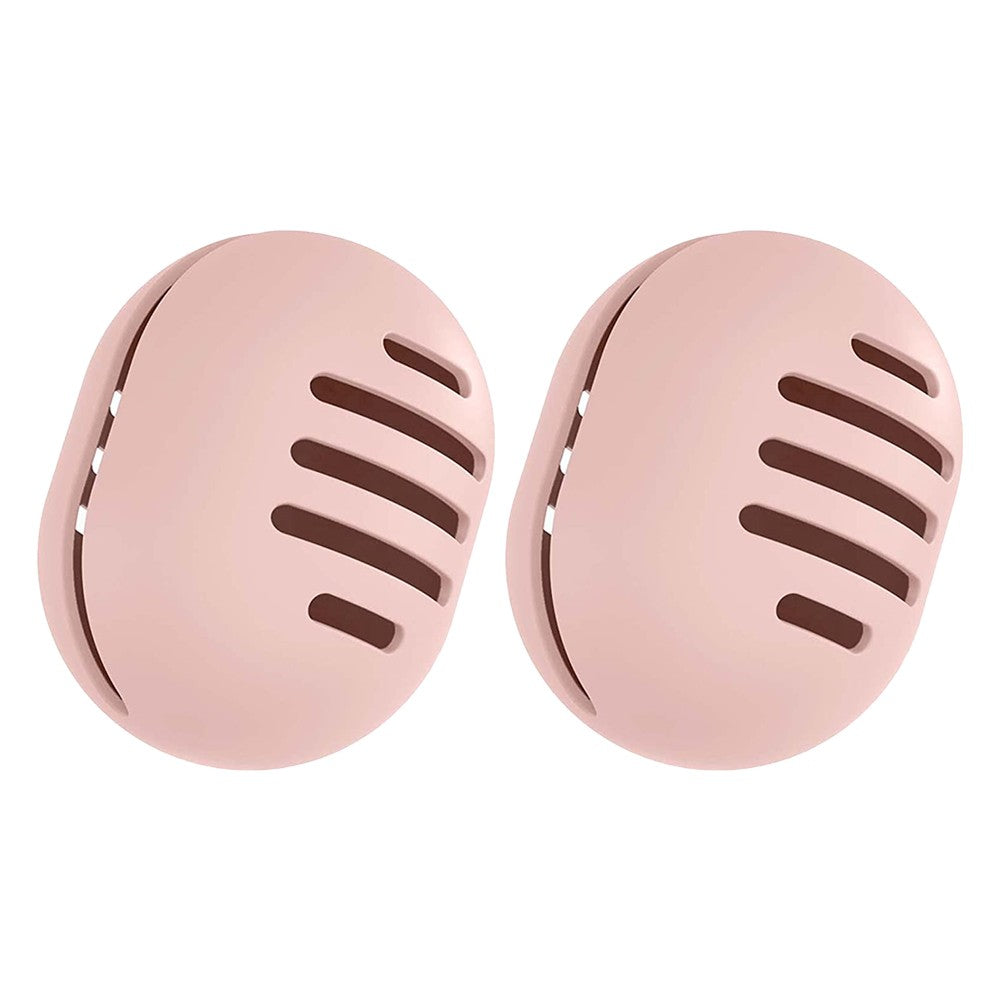 2Pcs Silicone Makeup Sponge Holder Shatterproof Beauty Make Up Blender Case Pink