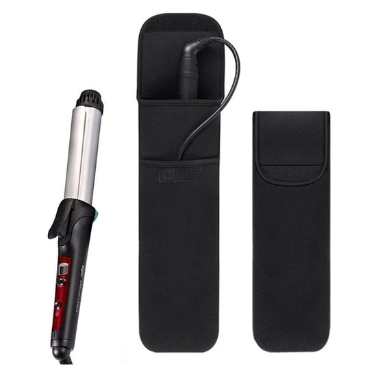 2Pcs Travel Heat Resistant Curling Iron Storage Bag Flat Iron Case Cover Pouch
