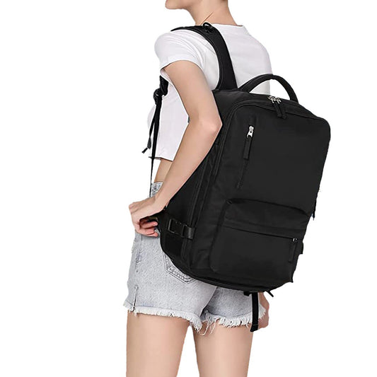 Travel Duffel Bag Sport Backpack Rucksack Hiking Bag with Shoe Compartment Blue
