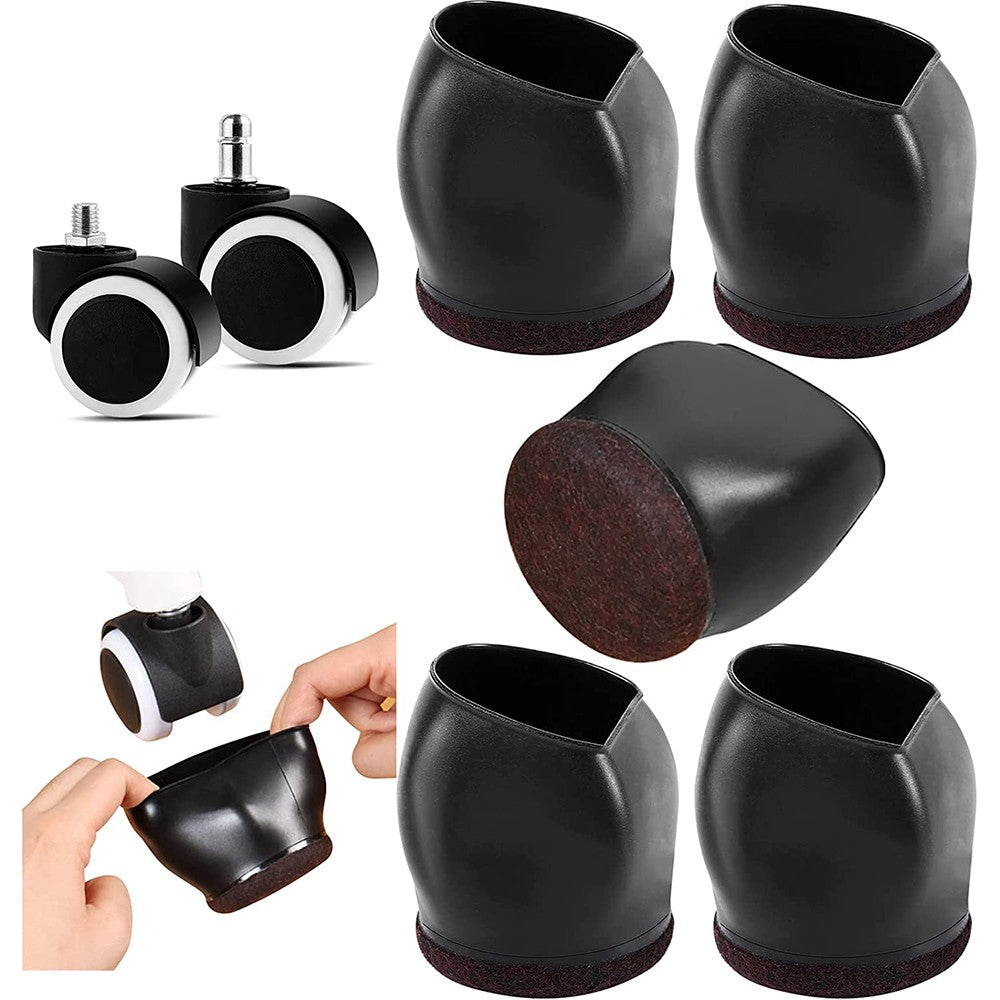 5Pcs Chair Caster Cover Floor Protectors Furniture Caster Cups with Felt Pad