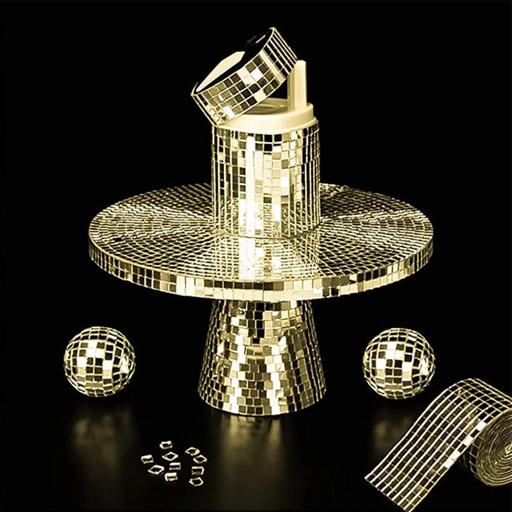 1M Self Adhesive Mosaic Wall Sticker DIY Tiles Mirror Home Decor Gold