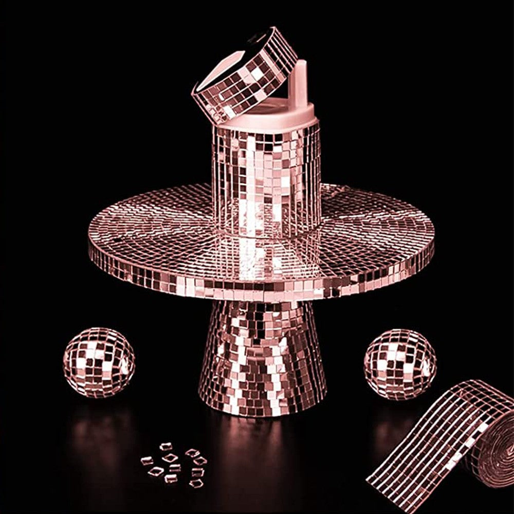 1M Self Adhesive Mosaic Wall Sticker DIY Tiles Mirror Home Decor Rose Gold