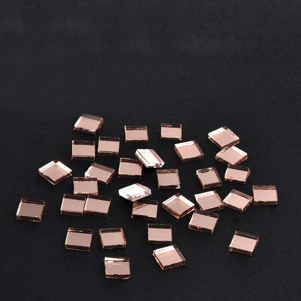 1M Self Adhesive Mosaic Wall Sticker DIY Tiles Mirror Home Decor Rose Gold
