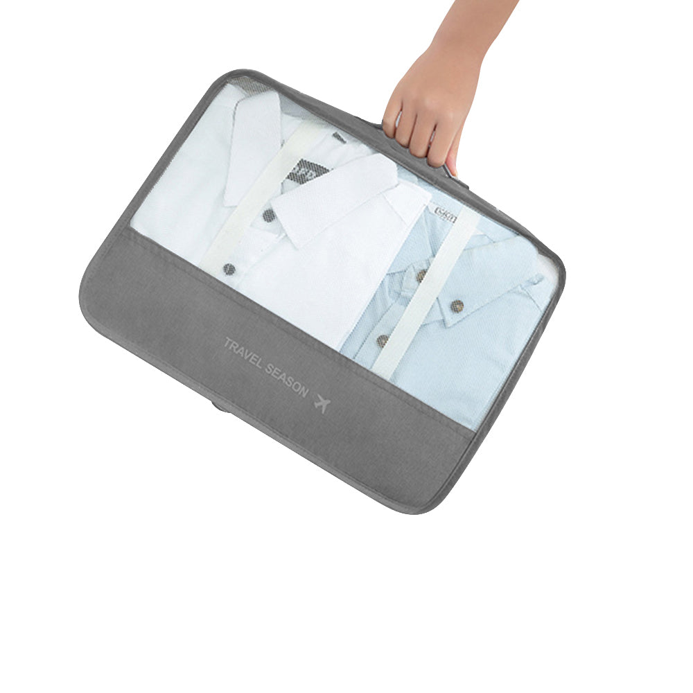 Set of 9Pcs Cubes Travel Storage Bags Packing Organizers with Shoes Bag Grey